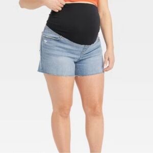 Isabel‎ Maternity Over Belly Midi Maternity Jean Shorts Medium Wash Size 6​​